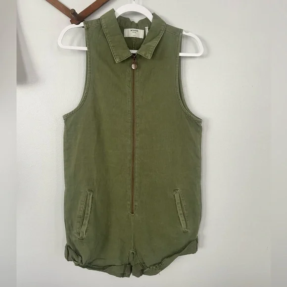 One Teaspoon | Khaki Mini Braxton Overalls - Picture 7 of 10